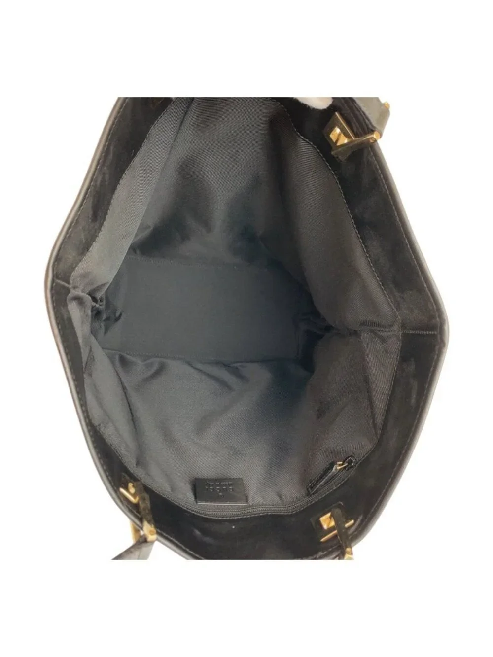 Gucci Black Gold GG Canvas Leather 002 Tote Shoulder